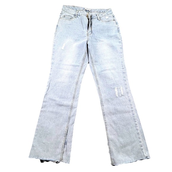 Avec Les Filles Denim - Avec Les Filles Womens Jeans Size 30 Light‎ Wash Distressed Raw Hem Kick Flare